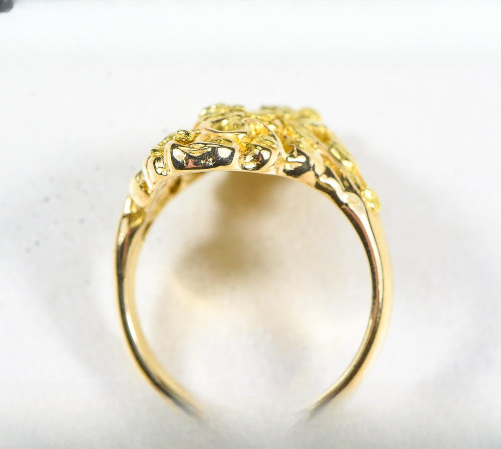 Gold Nugget Women's Ring "Orocal" RL239 Genuine Hand Crafted Jewelry - 14K Gold Casting