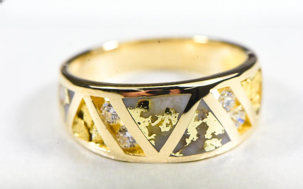 Gold Quartz Ring "Orocal" RL968D18NQ Genuine Hand Crafted Jewelry - 14K Gold Casting