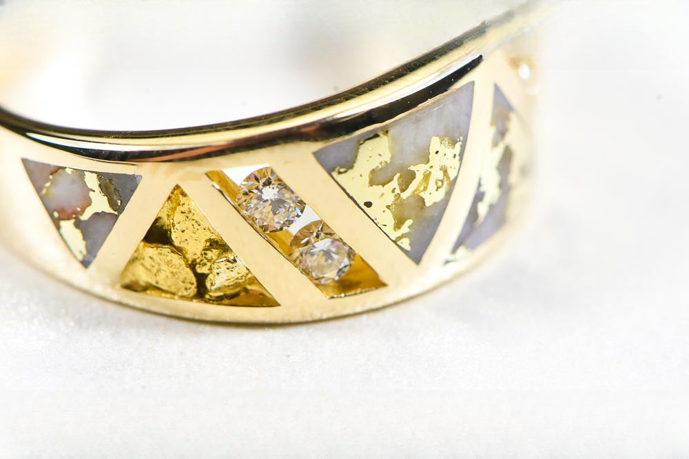 Gold Quartz Ring "Orocal" RL968D18NQ Genuine Hand Crafted Jewelry - 14K Gold Casting