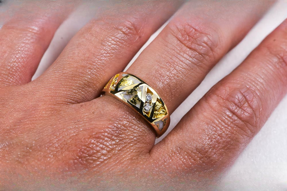 Gold Quartz Ring "Orocal" RL968D18NQ Genuine Hand Crafted Jewelry - 14K Gold Casting