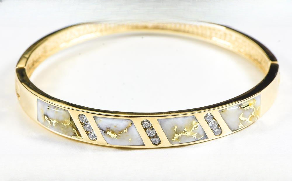 Gold Quartz Bracelet "Orocal" BBDL132D63Q Genuine Hand Crafted Jewelry - 14K Gold Casting