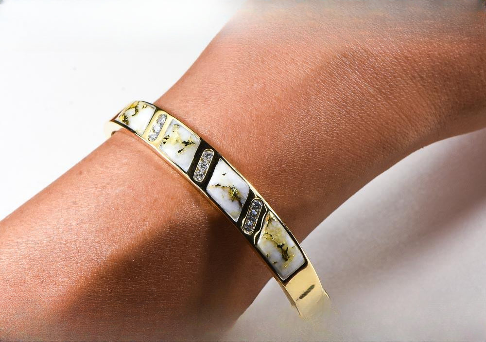 Gold Quartz Bracelet "Orocal" BBDL132D63Q Genuine Hand Crafted Jewelry - 14K Gold Casting