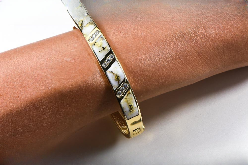 Gold Quartz Bracelet "Orocal" BBDL132D63Q Genuine Hand Crafted Jewelry - 14K Gold Casting
