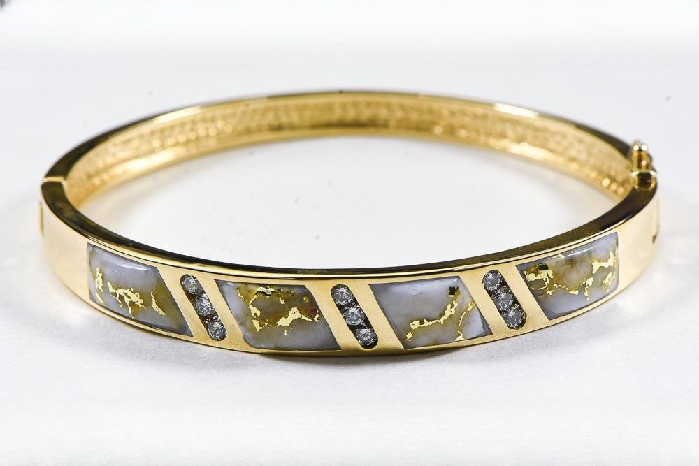 Gold Quartz Bracelet "Orocal" BBDL132D63Q Genuine Hand Crafted Jewelry - 14K Gold Casting