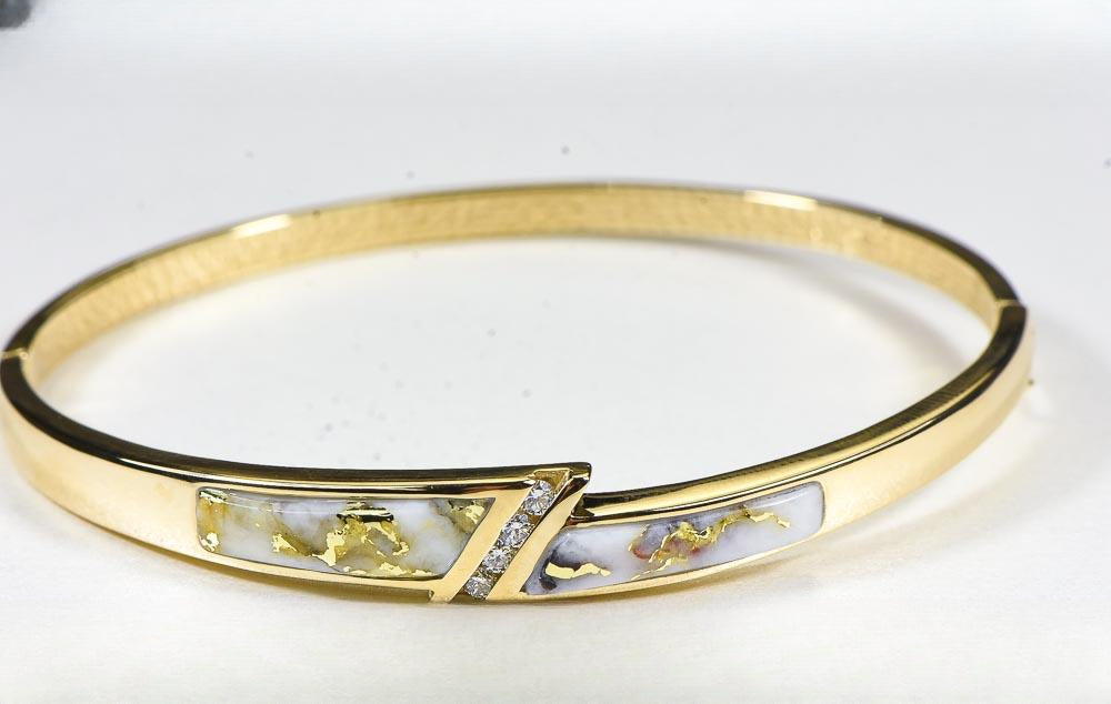 Gold Quartz Bracelet "Orocal" BBDL147DQ Genuine Hand Crafted Jewelry - 14K Gold Casting