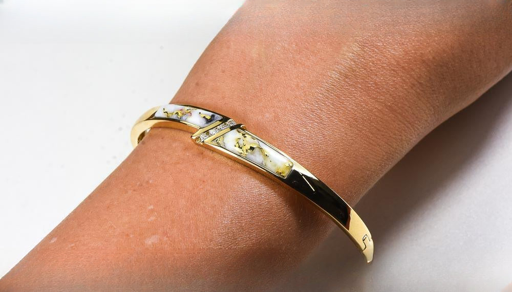 Gold Quartz Bracelet "Orocal" BBDL147DQ Genuine Hand Crafted Jewelry - 14K Gold Casting