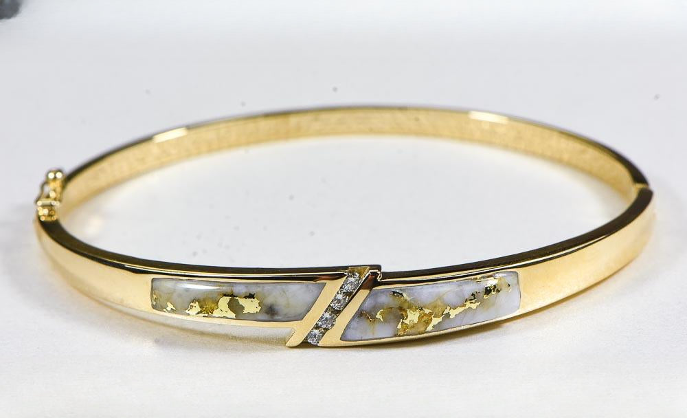 Gold Quartz Bracelet "Orocal" BBDL147DQ Genuine Hand Crafted Jewelry - 14K Gold Casting