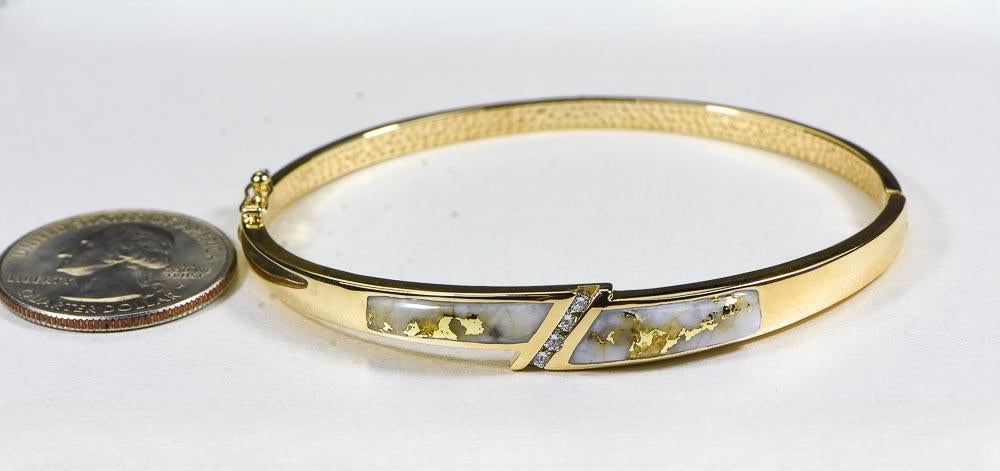 Gold Quartz Bracelet "Orocal" BBDL147DQ Genuine Hand Crafted Jewelry - 14K Gold Casting