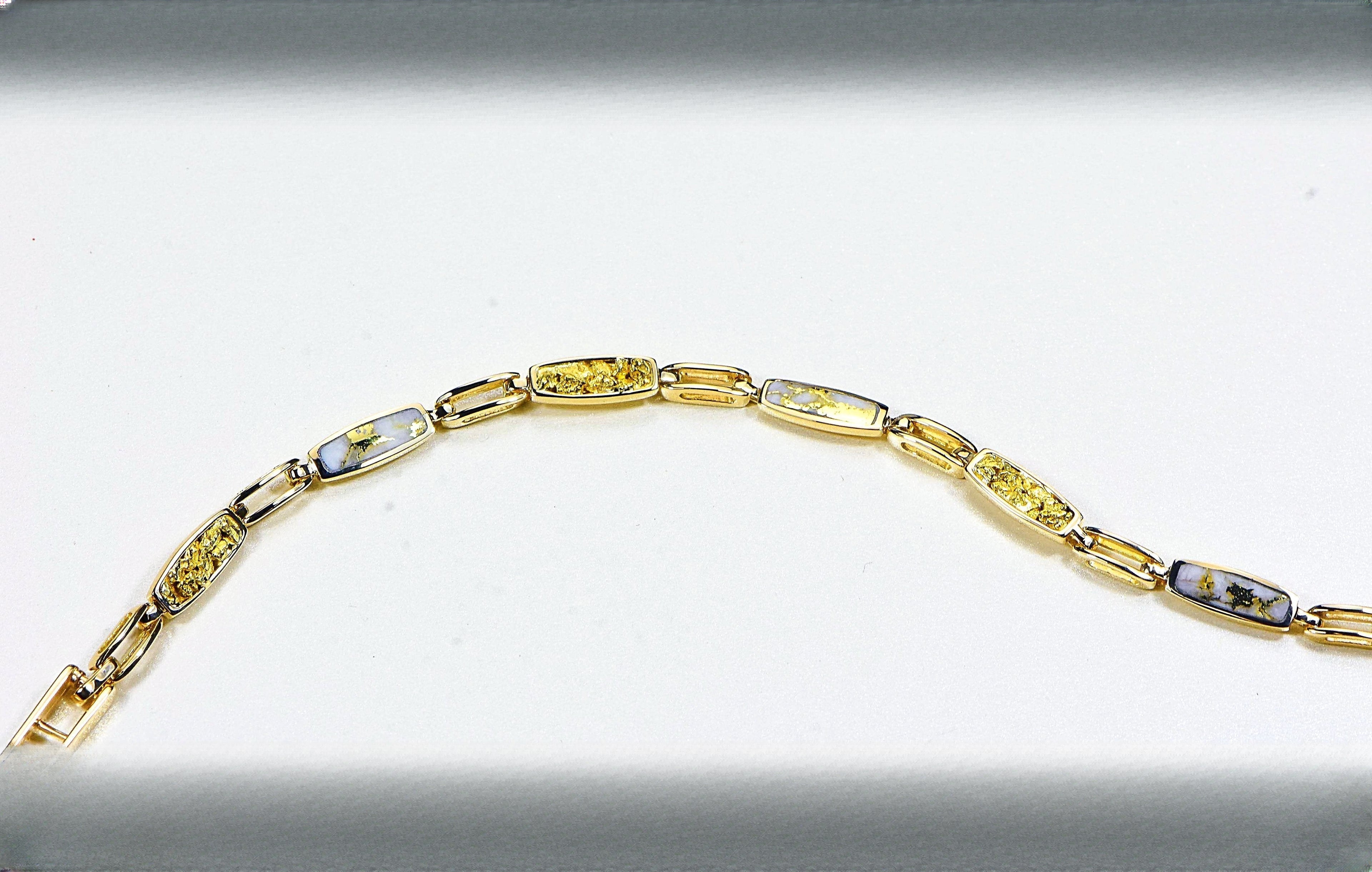 Gold Quartz Bracelet "Orocal" BDLOV5MMNQC59  Genuine Hand Crafted Jewelry - 14K Gold Casting
