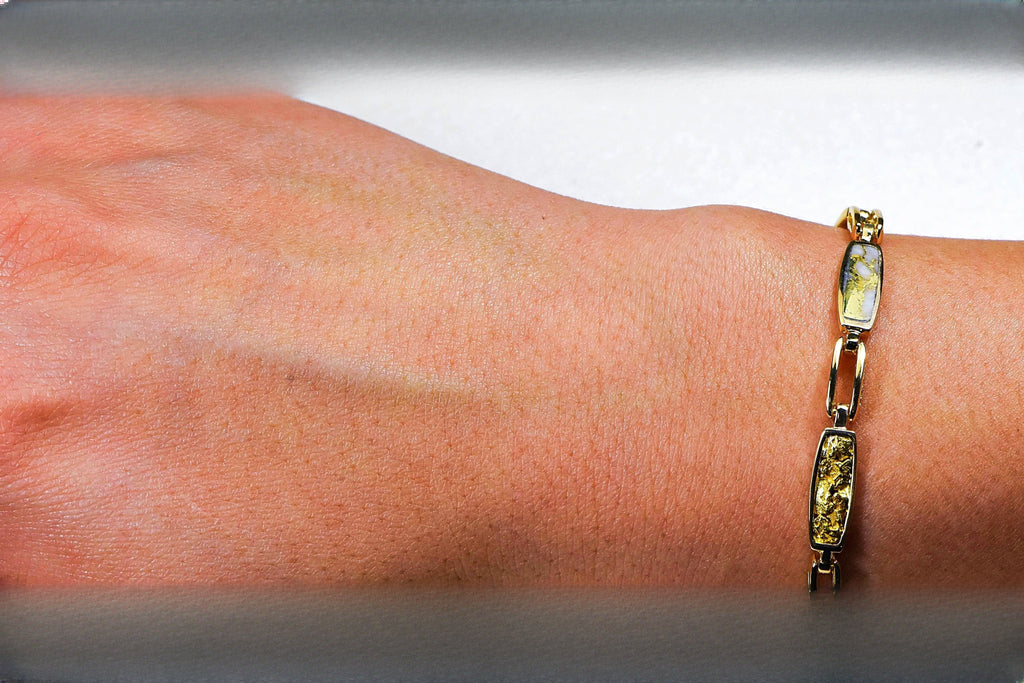Gold Quartz Bracelet "Orocal" BDLOV5MMNQC59  Genuine Hand Crafted Jewelry - 14K Gold Casting