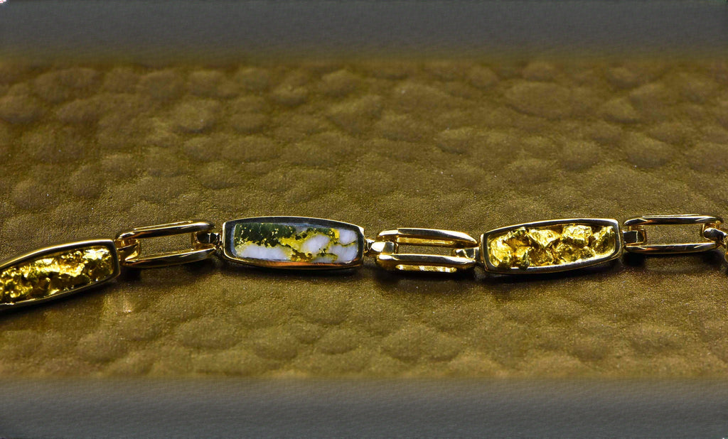 Gold Quartz Bracelet "Orocal" BDLOV5MMNQC59  Genuine Hand Crafted Jewelry - 14K Gold Casting