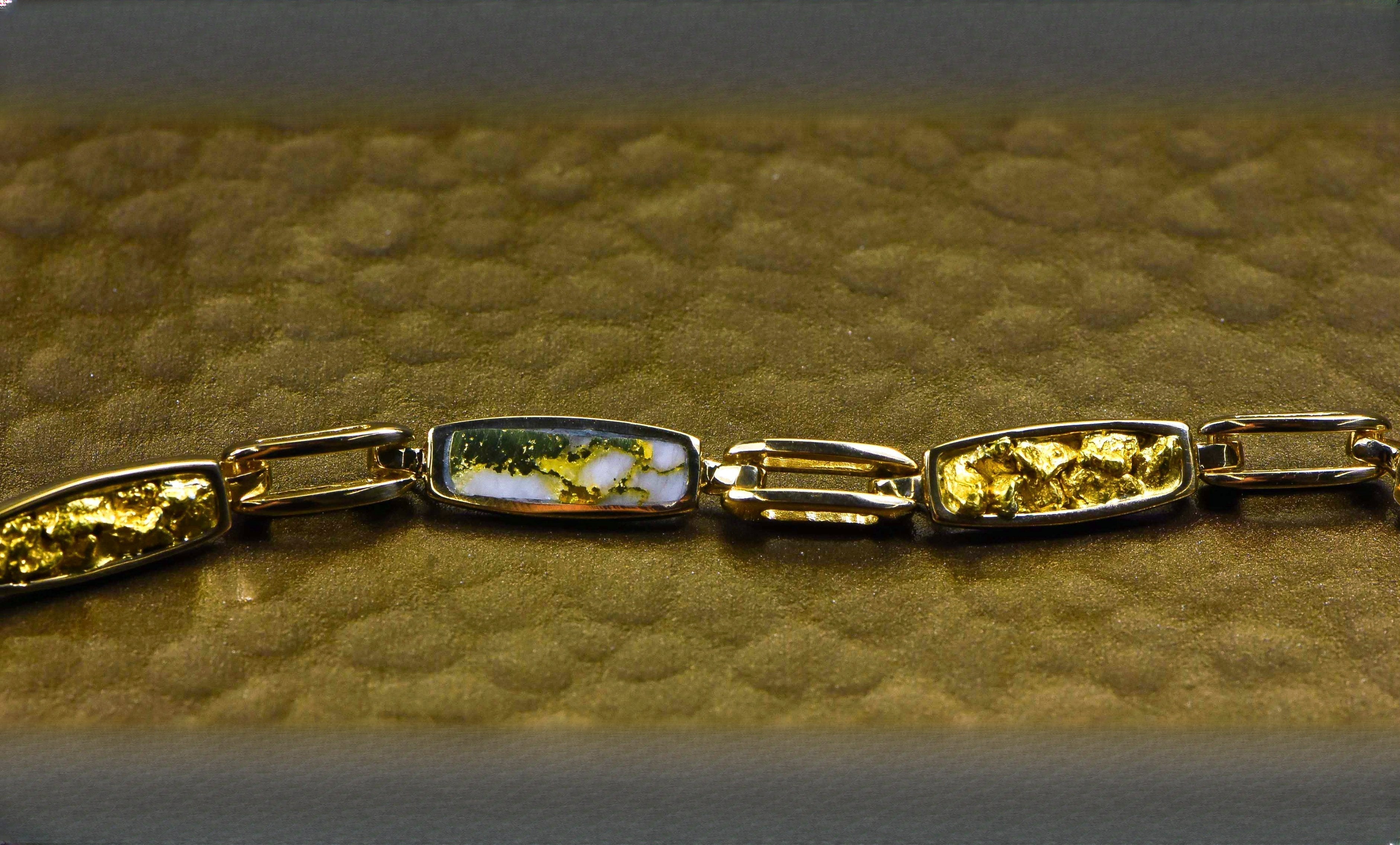 Gold Quartz Bracelet "Orocal" BDLOV5MMNQC59  Genuine Hand Crafted Jewelry - 14K Gold Casting