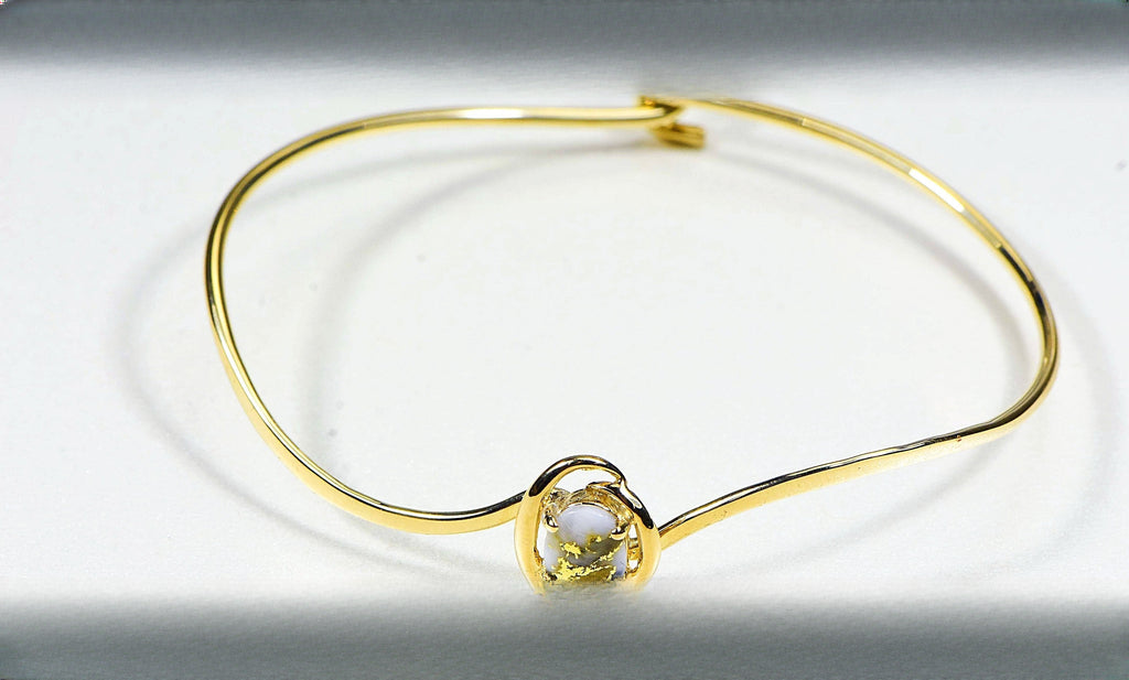 Gold Quartz Bracelet "Orocal" BBWN805Q Genuine Hand Crafted Jewelry - 14K Gold Casting
