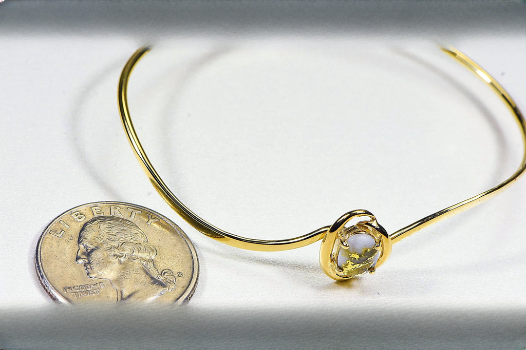 Gold Quartz Bracelet "Orocal" BBWN805Q Genuine Hand Crafted Jewelry - 14K Gold Casting