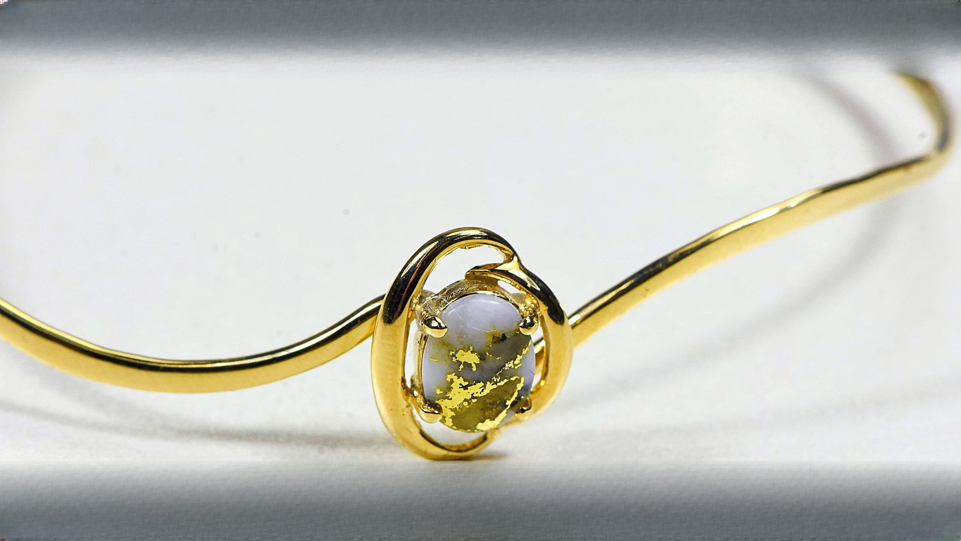 Gold Quartz Bracelet "Orocal" BBWN805Q Genuine Hand Crafted Jewelry - 14K Gold Casting