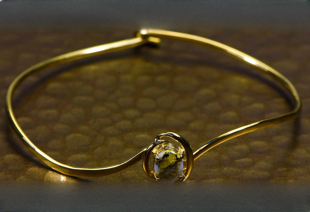 Gold Quartz Bracelet "Orocal" BBWN805Q Genuine Hand Crafted Jewelry - 14K Gold Casting