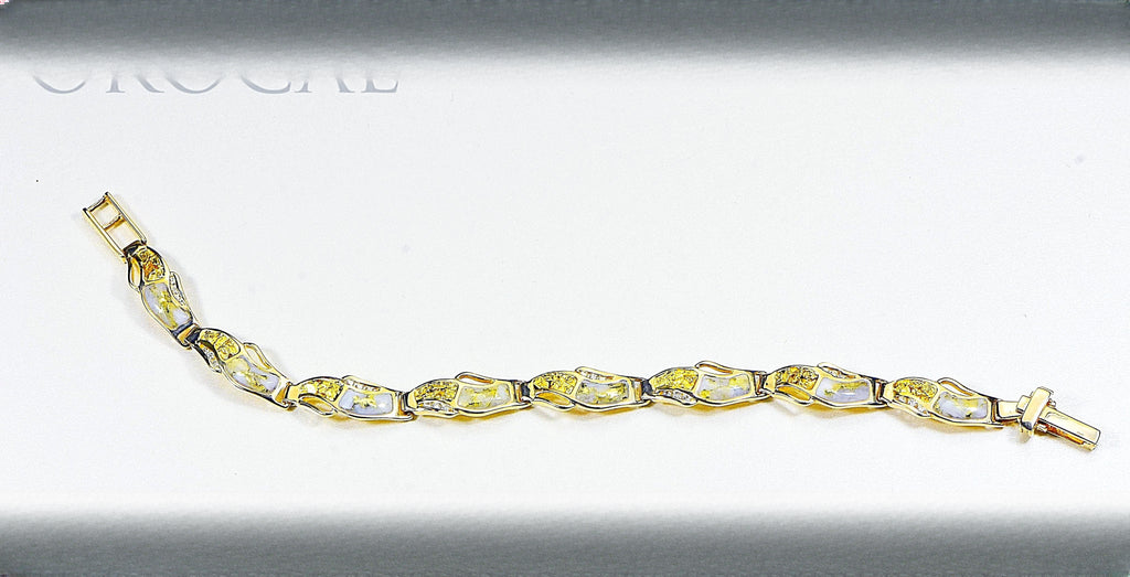 Gold Quartz Bracelet "Orocal" BWB24D36NQ Genuine Hand Crafted Jewelry - 14K Gold Casting