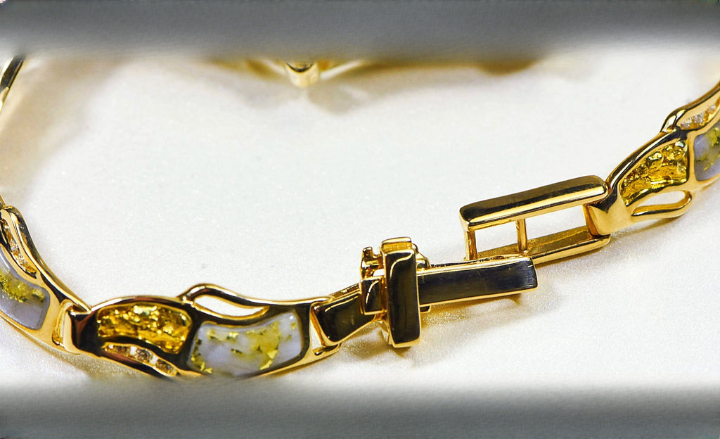 Gold Quartz Bracelet "Orocal" BWB24D36NQ Genuine Hand Crafted Jewelry - 14K Gold Casting