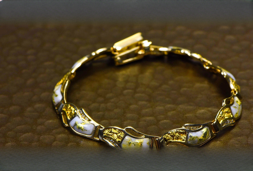 Gold Quartz Bracelet "Orocal" BWB24D36NQ Genuine Hand Crafted Jewelry - 14K Gold Casting