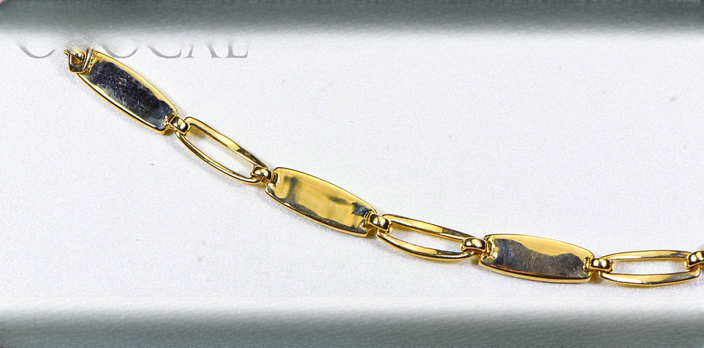 Gold Quartz Bracelet "Orocal" BDLOV5LQC89 Genuine Hand Crafted Jewelry - 14K Gold Casting