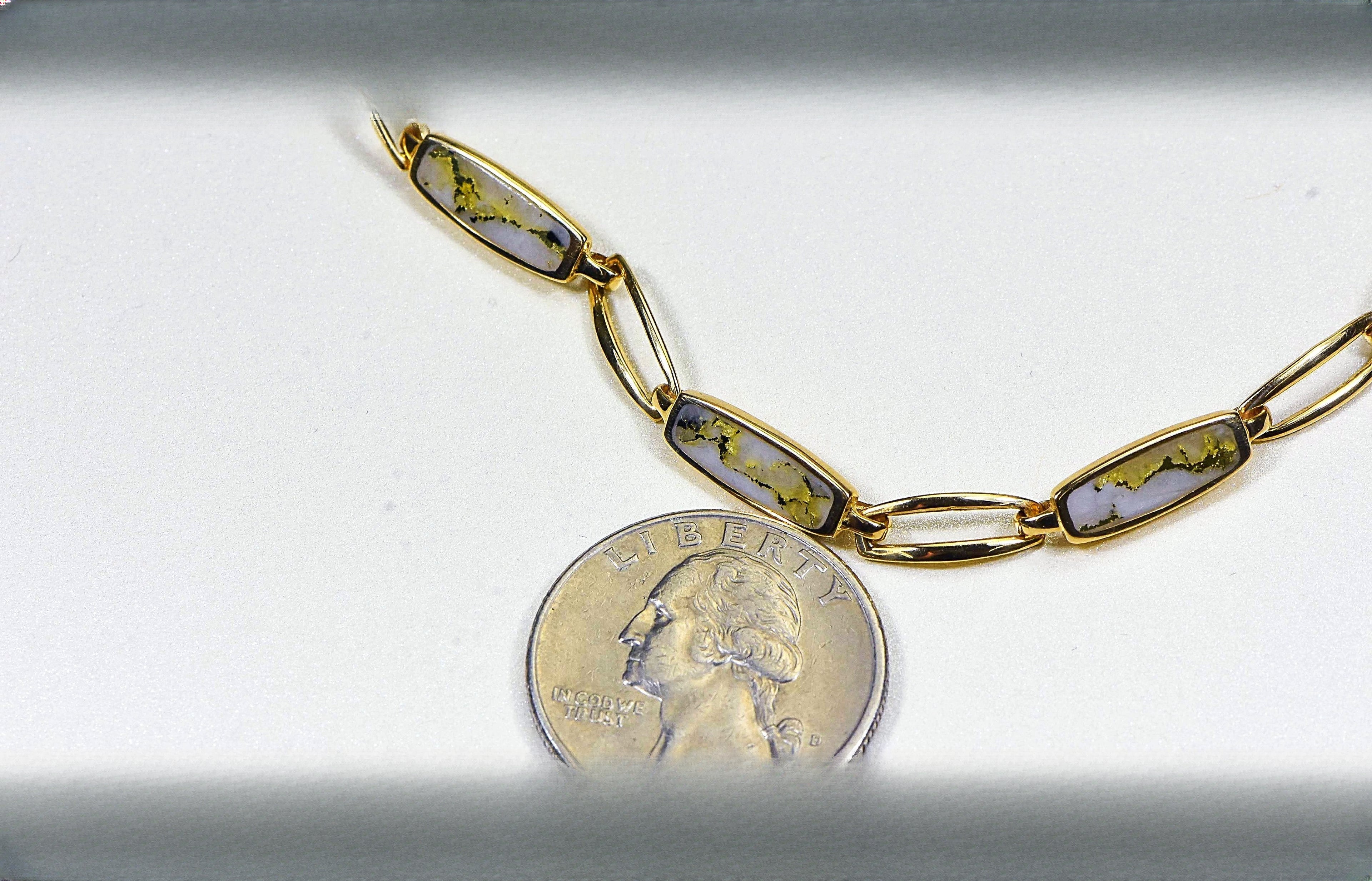 Gold Quartz Bracelet "Orocal" BDLOV5LQC89 Genuine Hand Crafted Jewelry - 14K Gold Casting