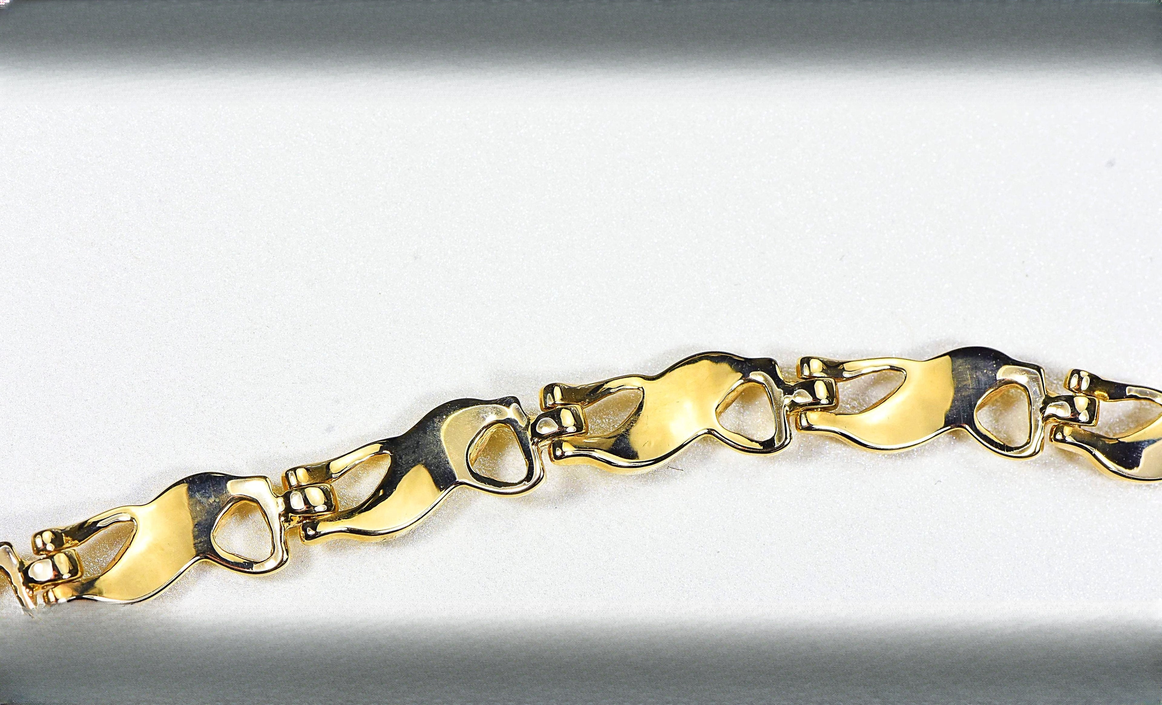 Gold Nugget Bracelet "Orocal" BWB40N9L Genuine Hand Crafted Jewelry - 14K Gold Casting