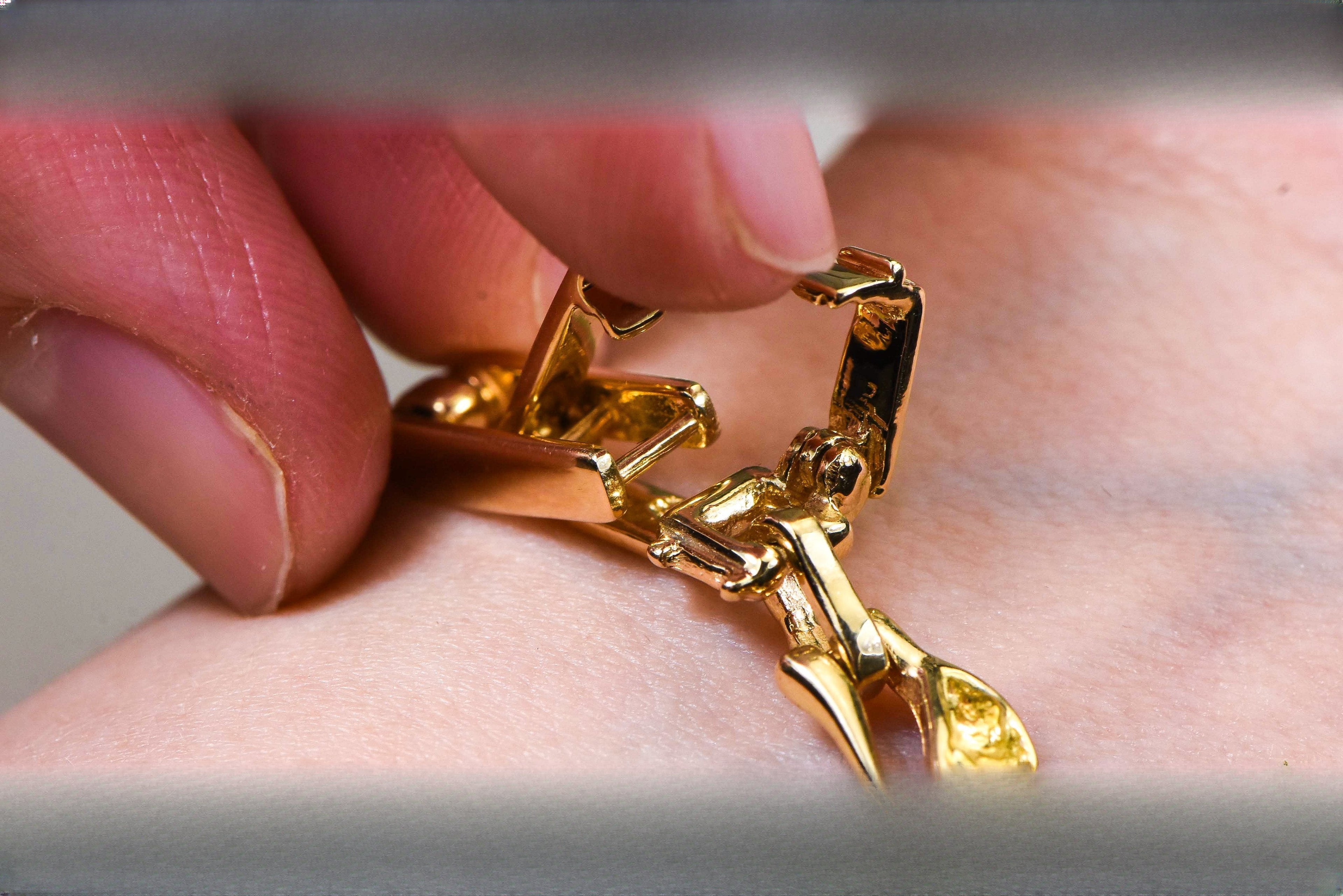 Gold Nugget Bracelet "Orocal" BWB40N9L Genuine Hand Crafted Jewelry - 14K Gold Casting