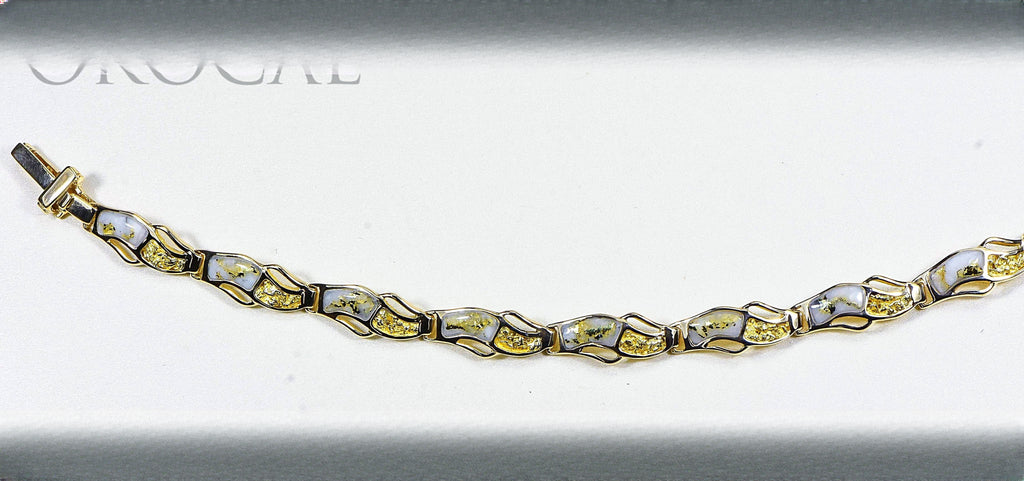 Gold Quartz Bracelet "Orocal" BWB24OLQ Genuine Hand Crafted Jewelry - 14K Gold Casting
