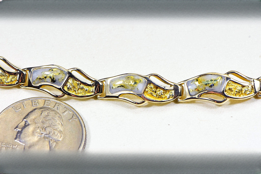 Gold Quartz Bracelet "Orocal" BWB24OLQ Genuine Hand Crafted Jewelry - 14K Gold Casting