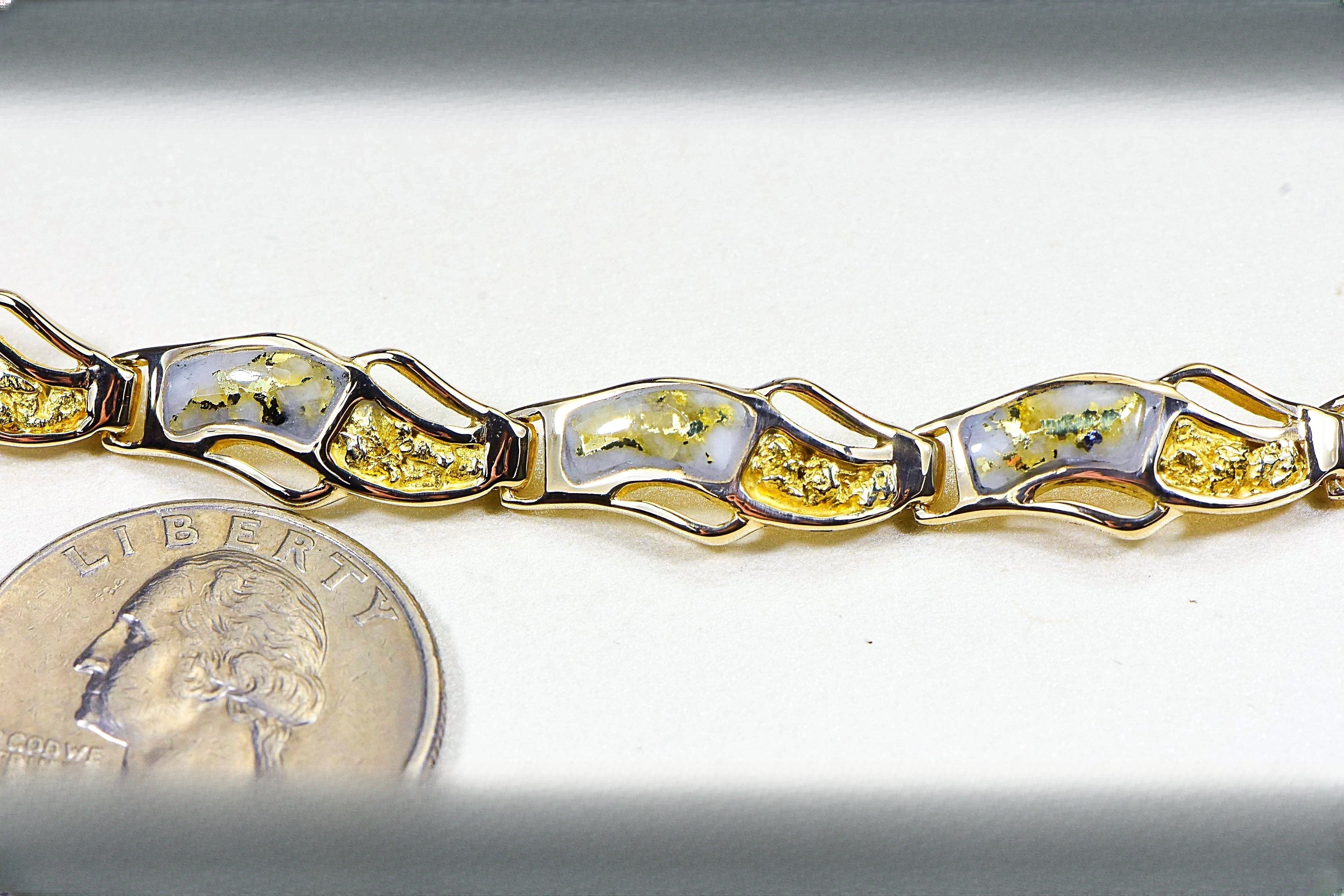 Gold Quartz Bracelet "Orocal" BWB24OLQ Genuine Hand Crafted Jewelry - 14K Gold Casting