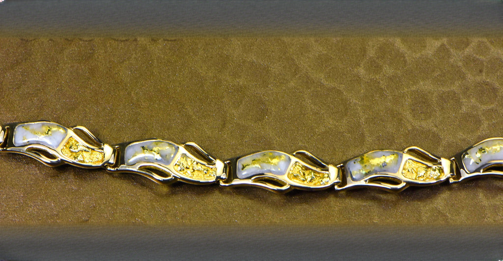 Gold Quartz Bracelet "Orocal" BWB24OLQ Genuine Hand Crafted Jewelry - 14K Gold Casting