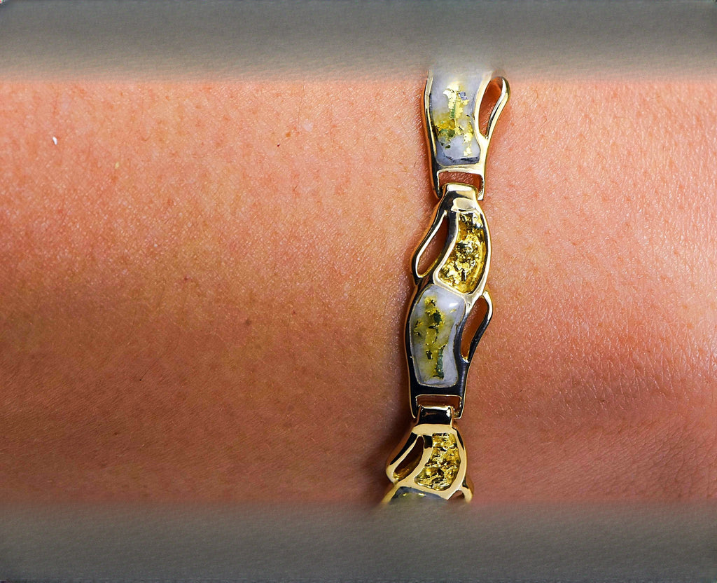 Gold Quartz Bracelet "Orocal" BWB24OLQ Genuine Hand Crafted Jewelry - 14K Gold Casting