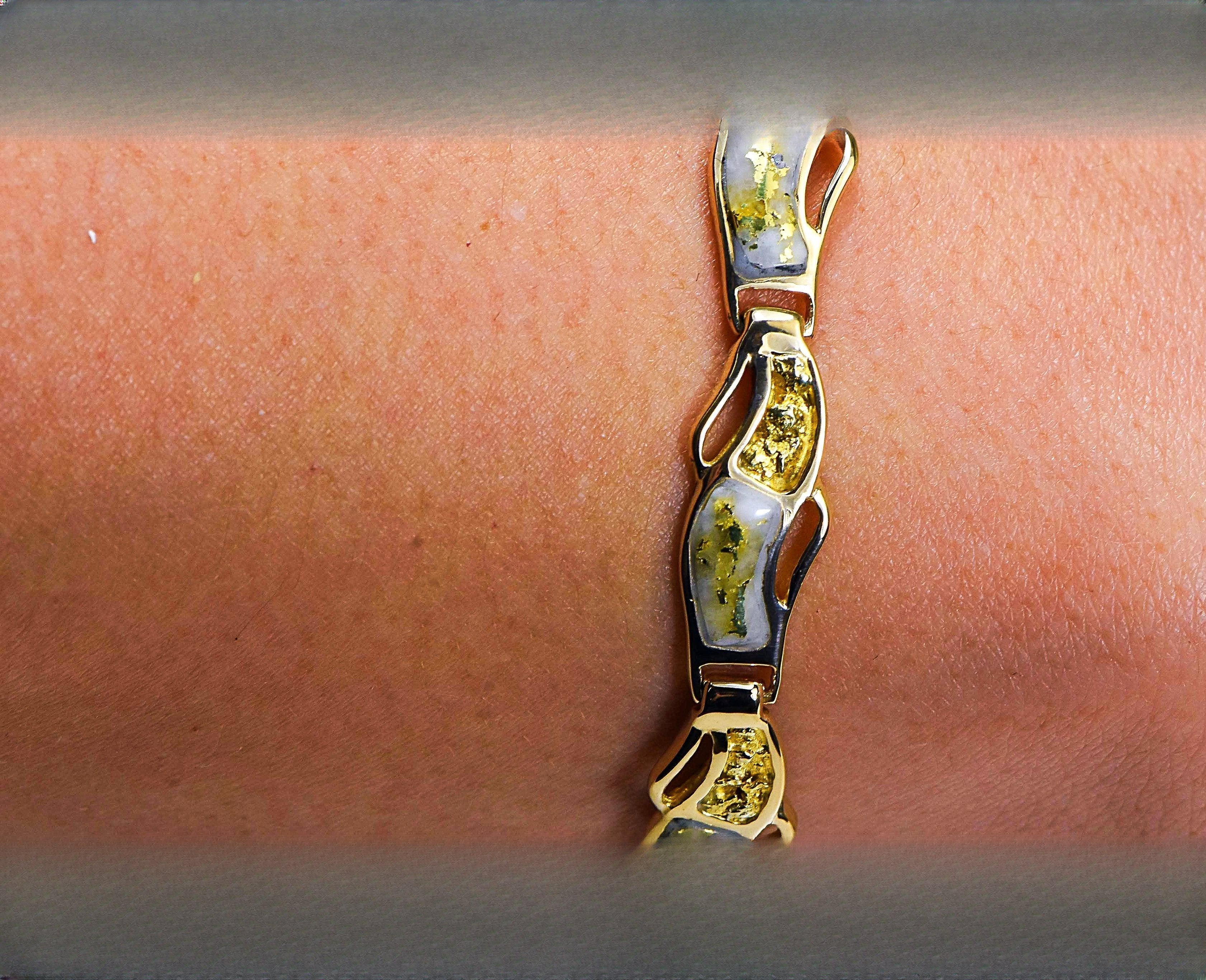Gold Quartz Bracelet "Orocal" BWB24OLQ Genuine Hand Crafted Jewelry - 14K Gold Casting