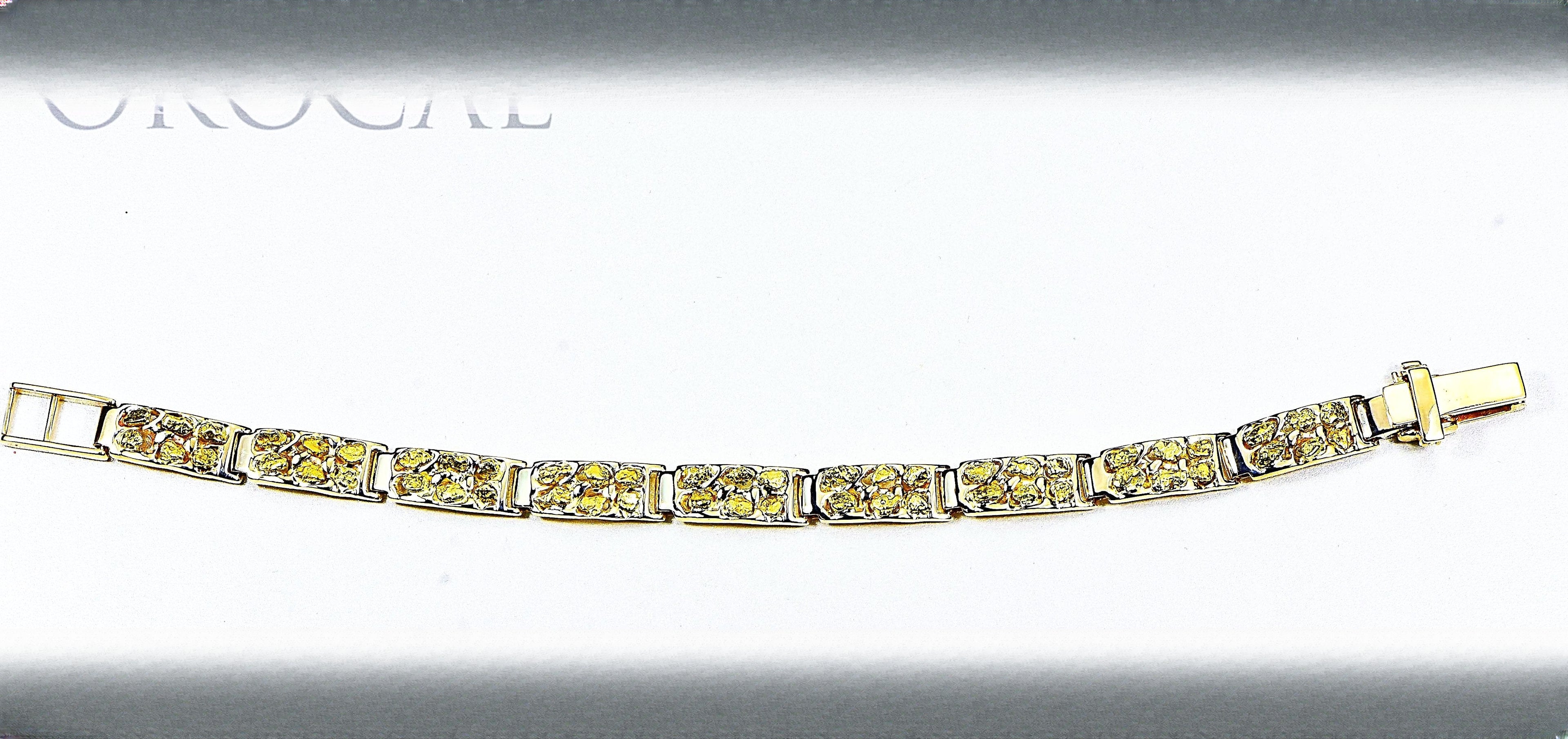 Gold Nugget Bracelet "Orocal" BFFB6L9 Genuine Hand Crafted Jewelry - 14K Gold Casting