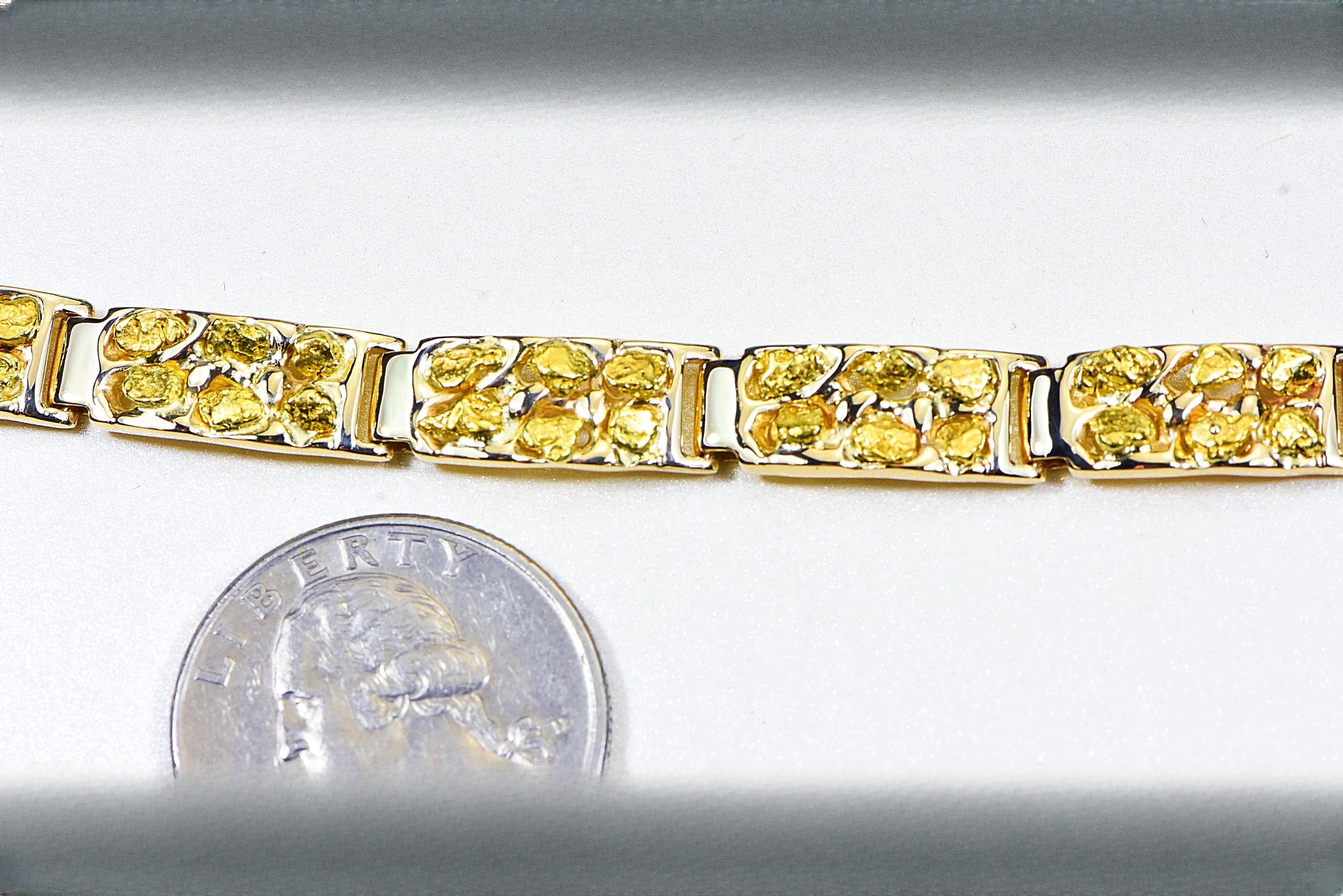 Gold Nugget Bracelet "Orocal" BFFB6L9 Genuine Hand Crafted Jewelry - 14K Gold Casting