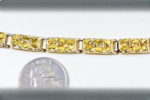 Gold Nugget Bracelet "Orocal" BFFB6L9 Genuine Hand Crafted Jewelry - 14K Gold Casting