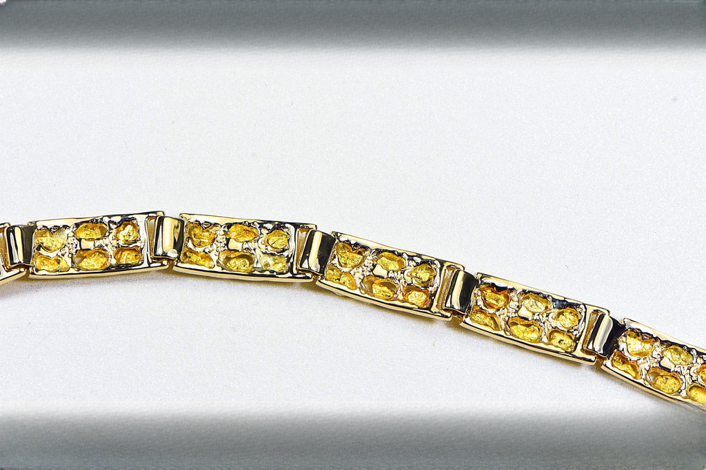 Gold Nugget Bracelet "Orocal" BFFB6L9 Genuine Hand Crafted Jewelry - 14K Gold Casting