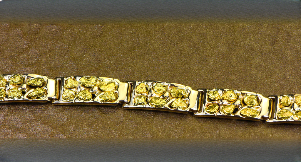 Gold Nugget Bracelet "Orocal" BFFB6L9 Genuine Hand Crafted Jewelry - 14K Gold Casting