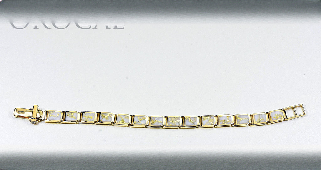 Gold Quartz Bracelet "Orocal" B8MMH14LQ* Genuine Hand Crafted Jewelry - 14K Gold Casting