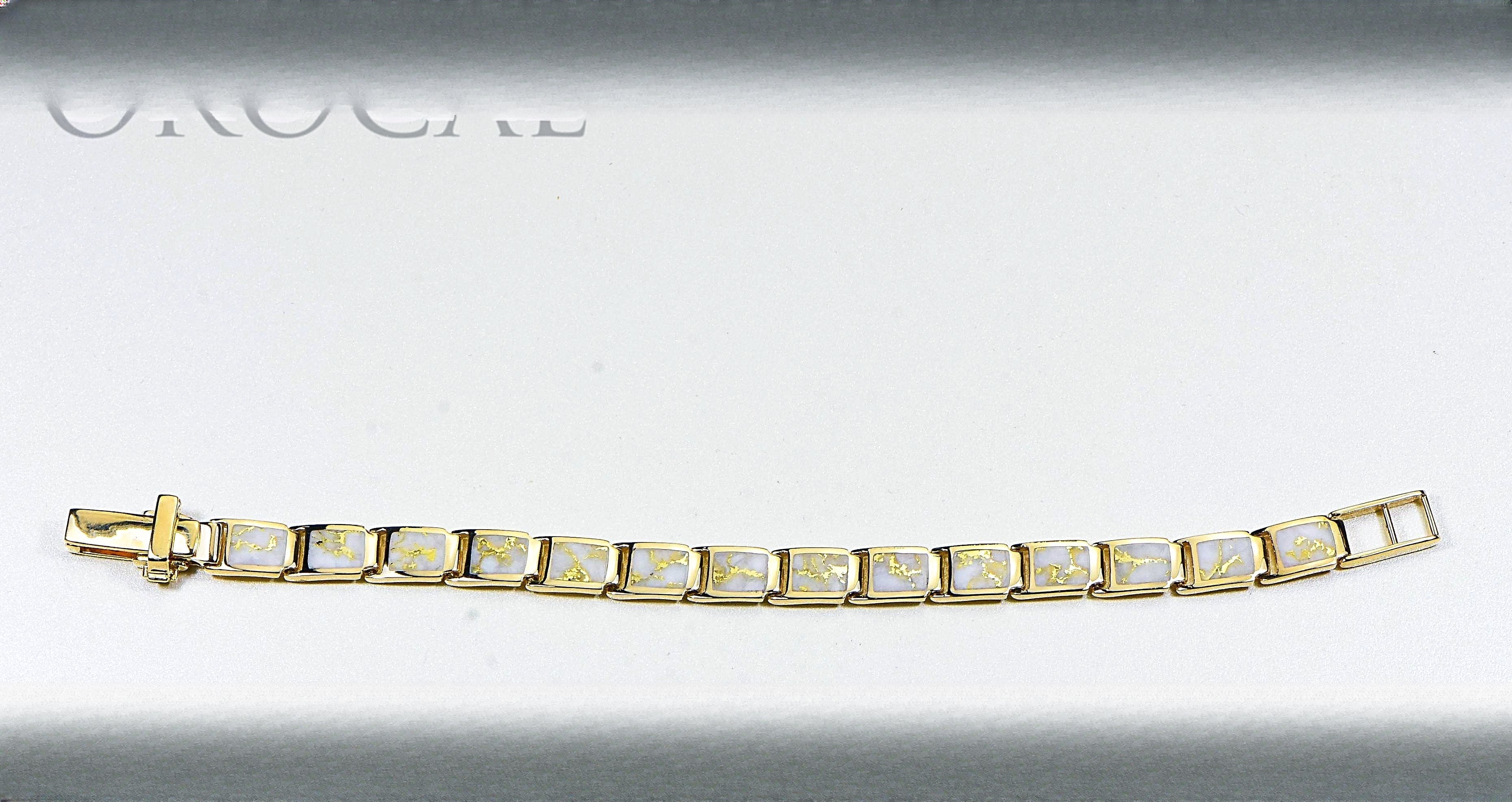 Gold Quartz Bracelet "Orocal" B8MMH14LQ* Genuine Hand Crafted Jewelry - 14K Gold Casting
