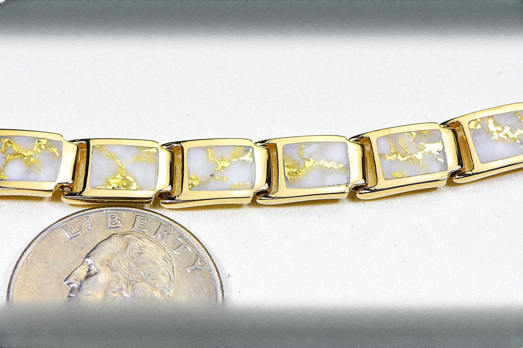 Gold Quartz Bracelet "Orocal" B8MMH14LQ* Genuine Hand Crafted Jewelry - 14K Gold Casting