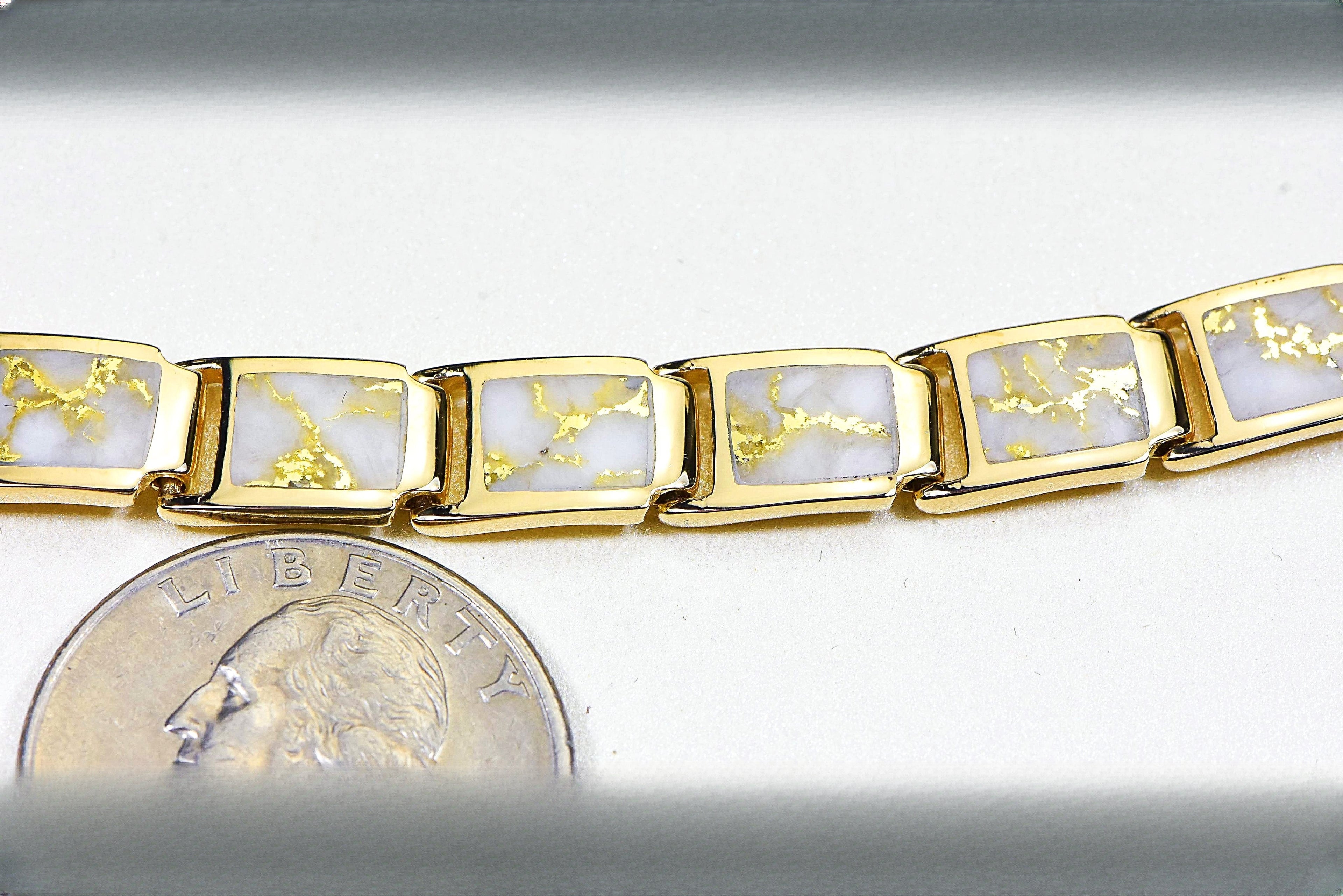 Gold Quartz Bracelet "Orocal" B8MMH14LQ* Genuine Hand Crafted Jewelry - 14K Gold Casting