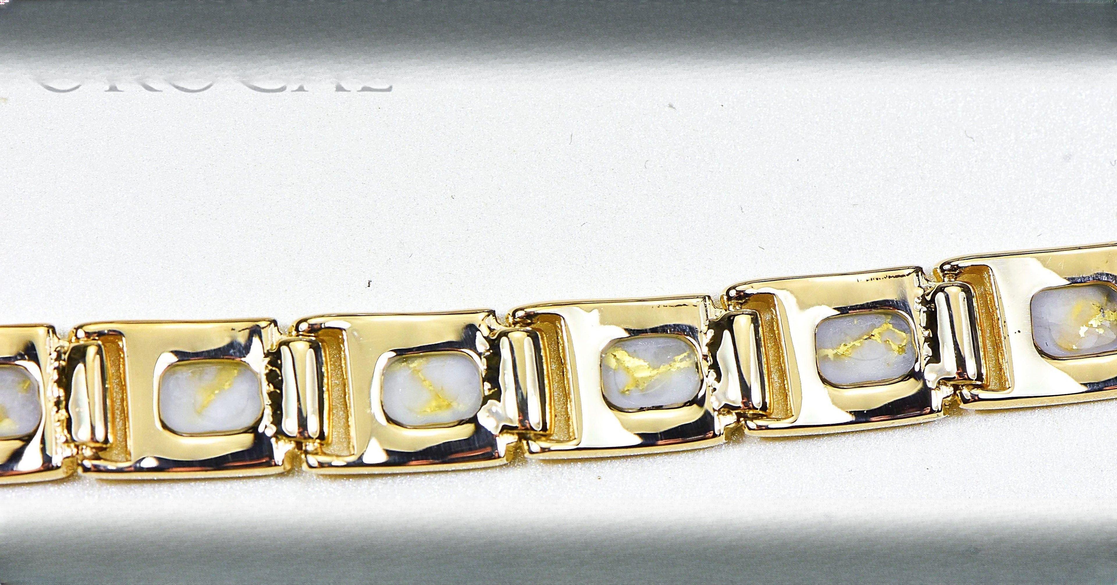 Gold Quartz Bracelet "Orocal" B8MMH14LQ* Genuine Hand Crafted Jewelry - 14K Gold Casting