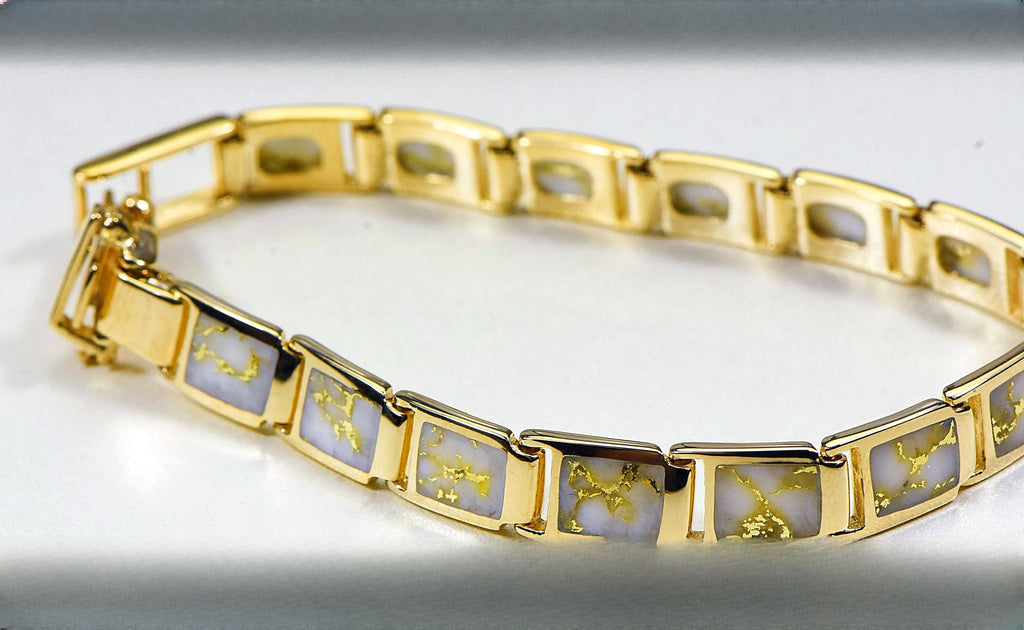 Gold Quartz Bracelet "Orocal" B8MMH14LQ* Genuine Hand Crafted Jewelry - 14K Gold Casting