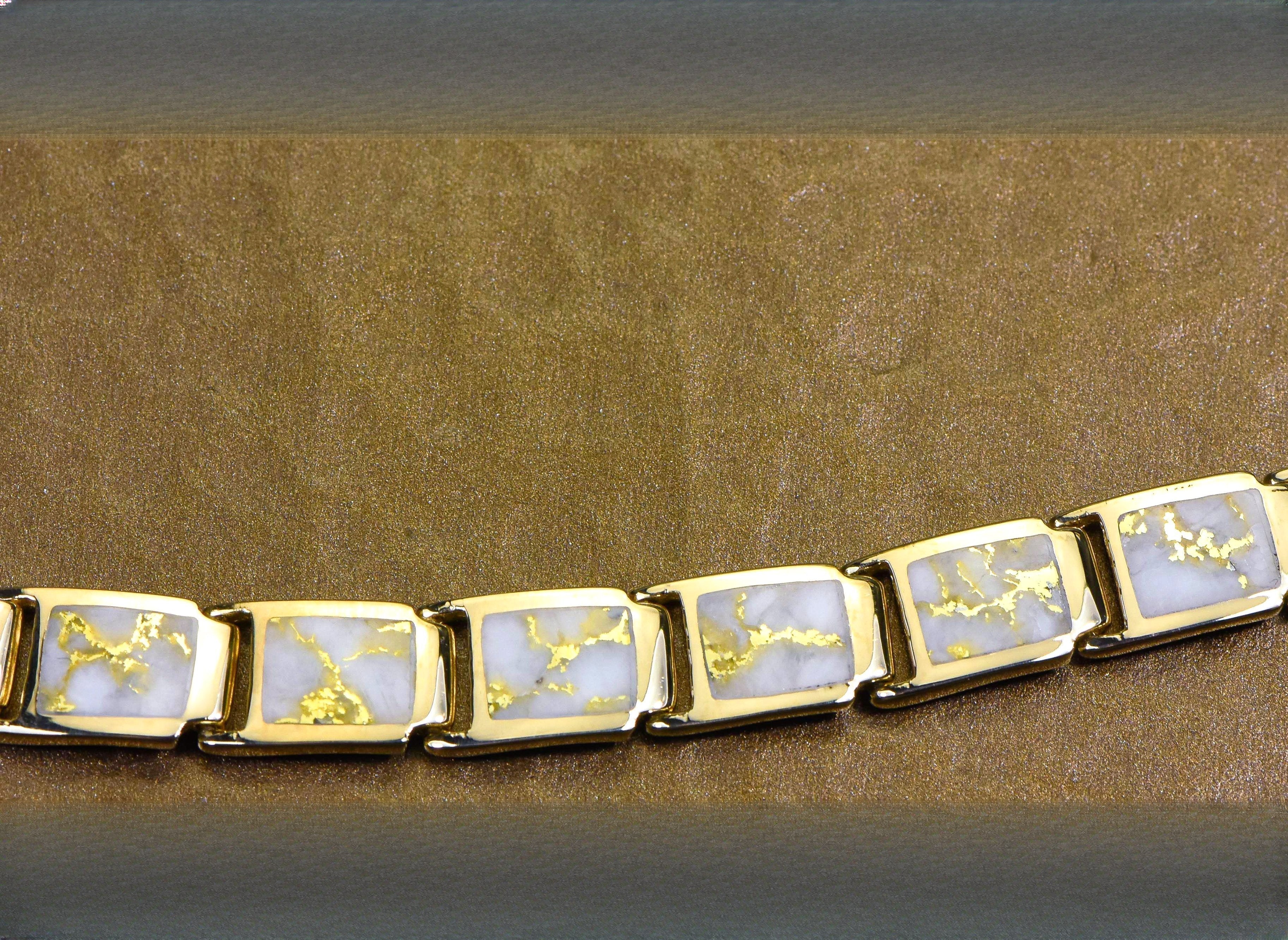 Gold Quartz Bracelet "Orocal" B8MMH14LQ* Genuine Hand Crafted Jewelry - 14K Gold Casting