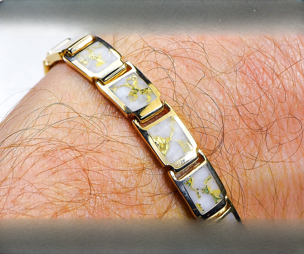 Gold Quartz Bracelet "Orocal" B8MMH14LQ* Genuine Hand Crafted Jewelry - 14K Gold Casting
