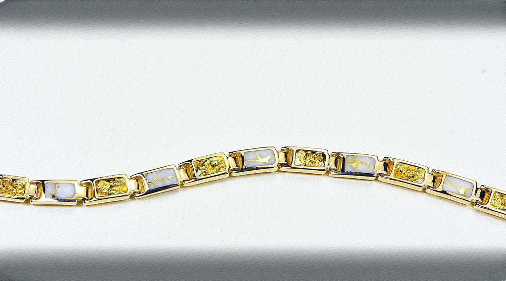 Gold Quartz Bracelet "Orocal" B6MM7N7Q Genuine Hand Crafted Jewelry - 14K Gold Casting