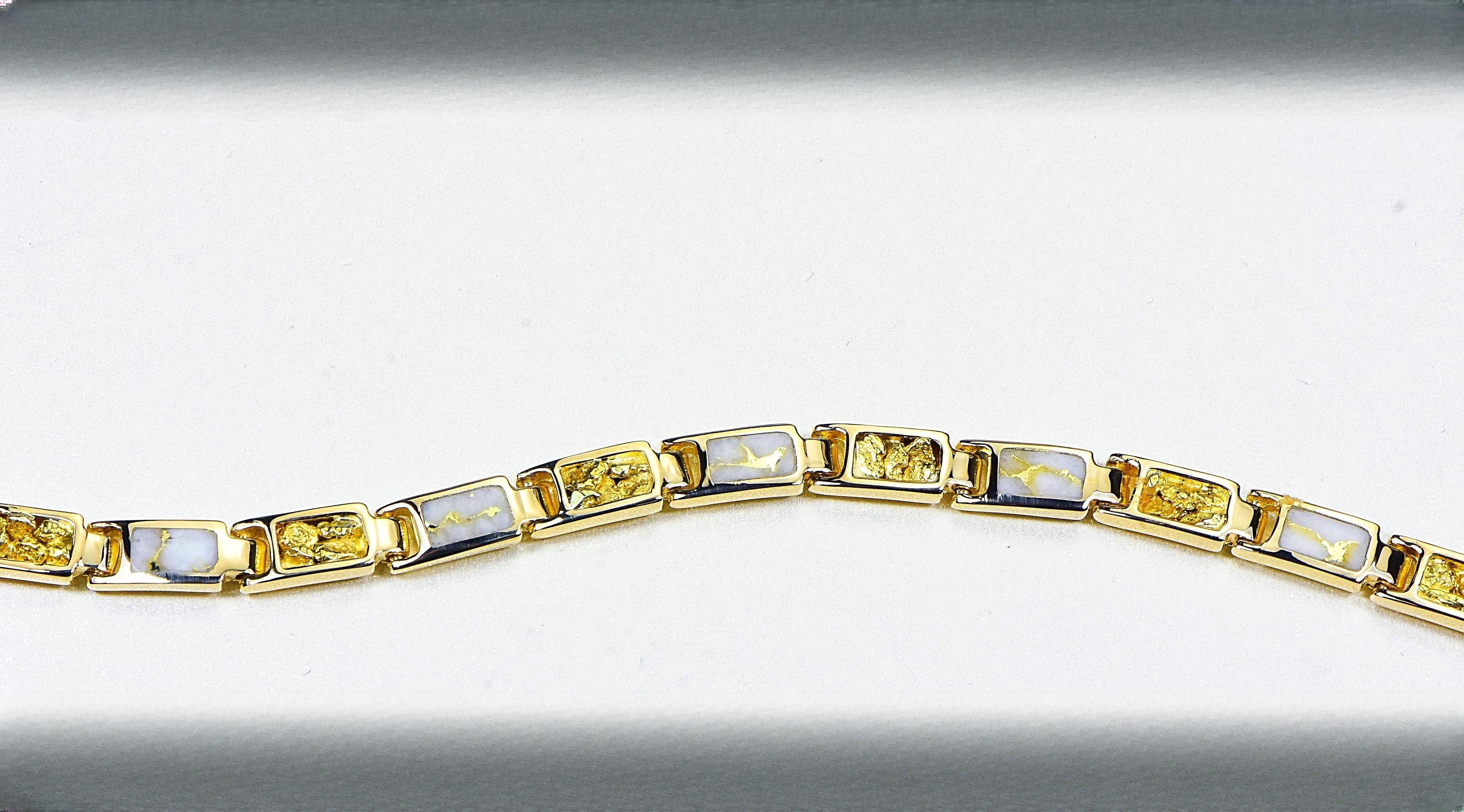 Gold Quartz Bracelet "Orocal" B6MM7N7Q Genuine Hand Crafted Jewelry - 14K Gold Casting