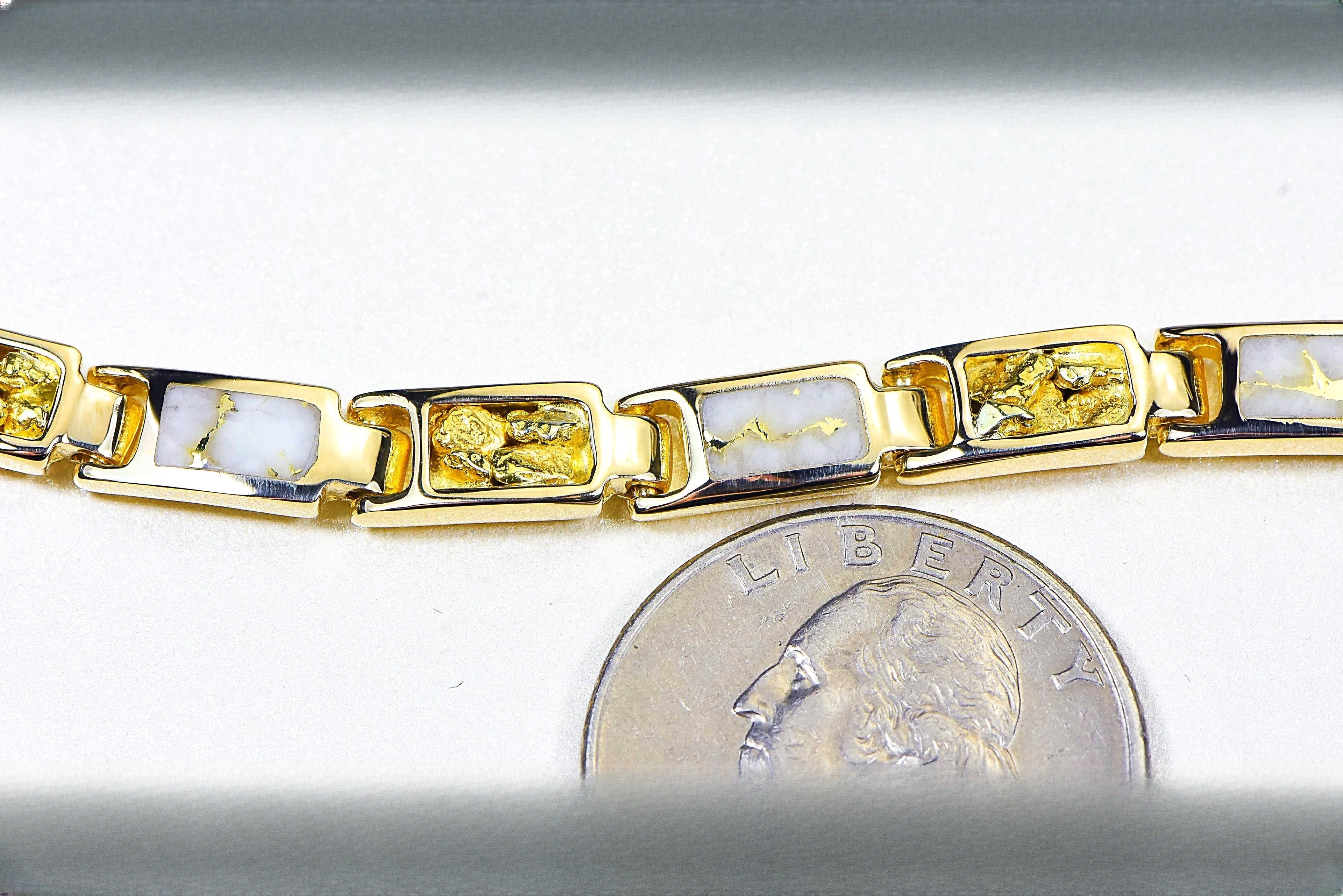Gold Quartz Bracelet "Orocal" B6MM7N7Q Genuine Hand Crafted Jewelry - 14K Gold Casting