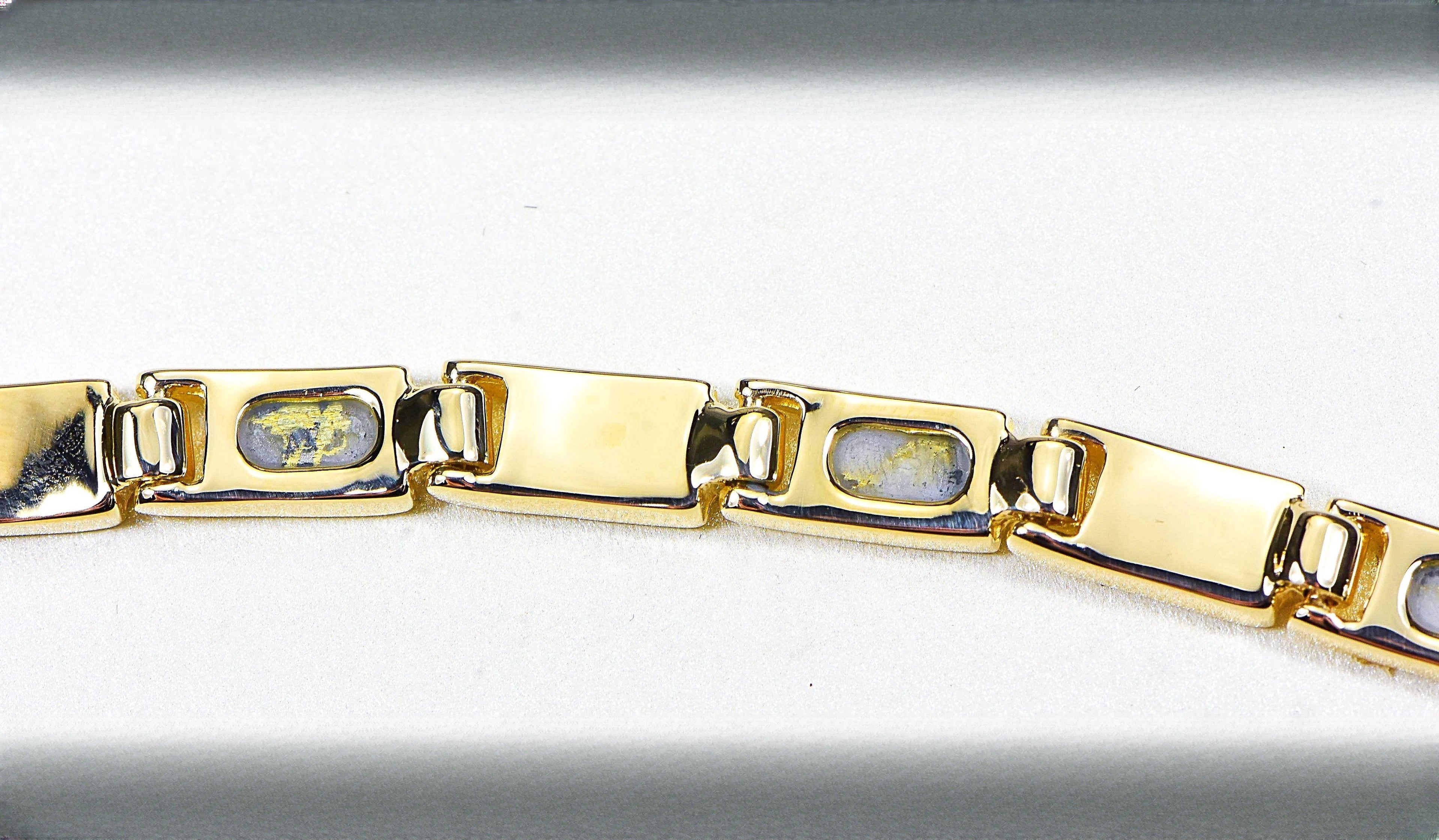 Gold Quartz Bracelet "Orocal" B6MM7N7Q Genuine Hand Crafted Jewelry - 14K Gold Casting